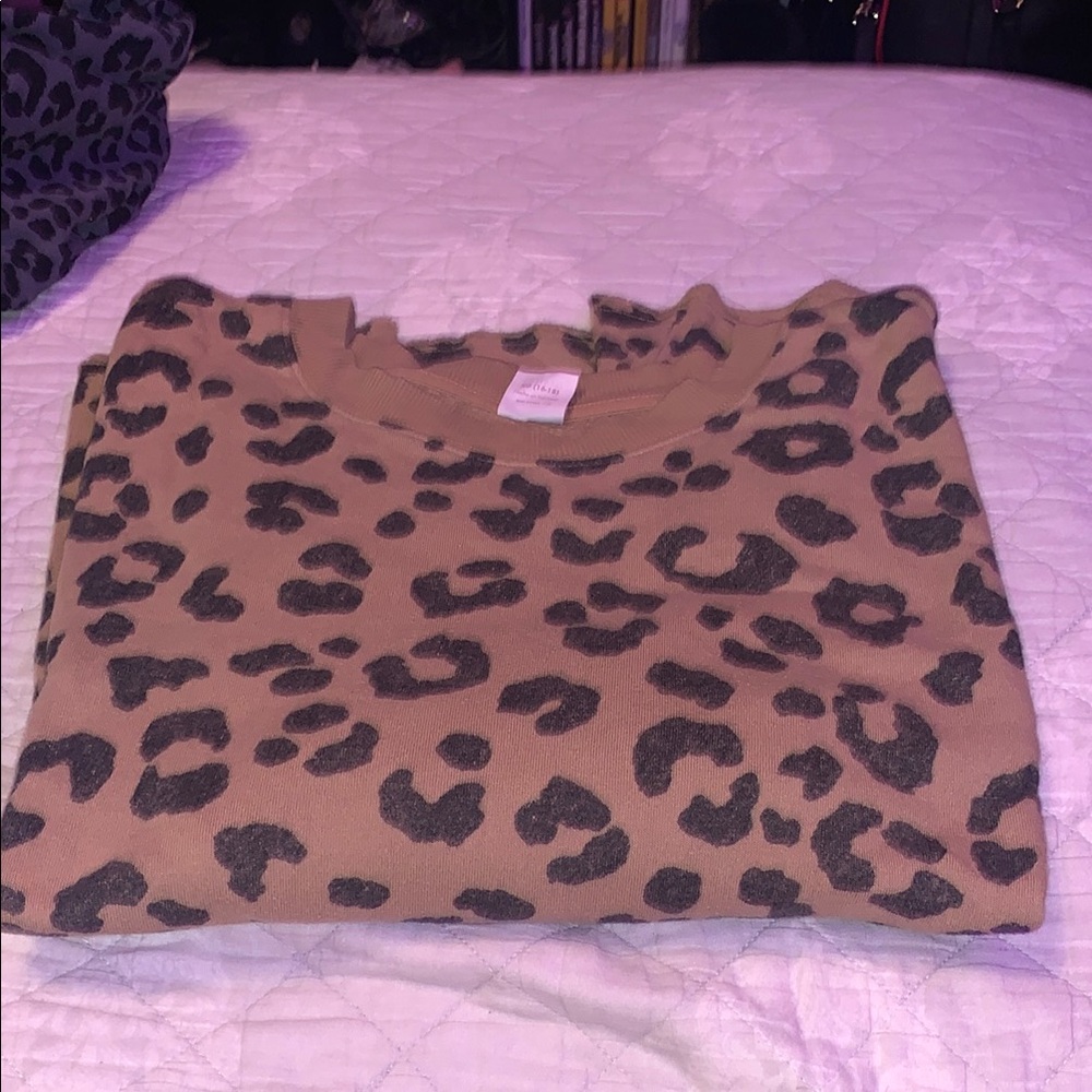 Secret Treasures Pink and Black Leopard Print Top